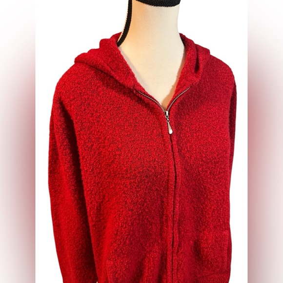 Liz Claiborne Red Wool Blend Sweater with Hood - Picture 4 of 6